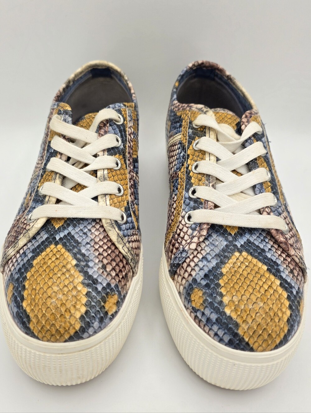 Steve Madden Snake Print Platform Sneakers‎ Womens 8.5 Lace Up Shoes